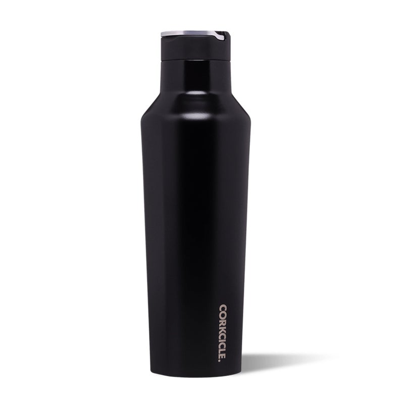 Corkcicle Sport Canteen - Keeps Drinks Cold 25 Hours - Stainless Steel Water Bottle - Triple-Insulated - Spill-Proof - Summer Drinkware Gift - Keeps Drinks Ice Cold - 20 oz - Gloss Black - Image 1